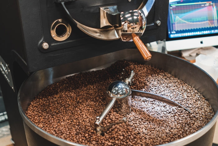 Giesen coffee roasting machine experimenting with different coffee roasts
